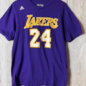 Adidas LA Lakers  Crew Neck Short Sleeve Purple T-Shirt Sz M
